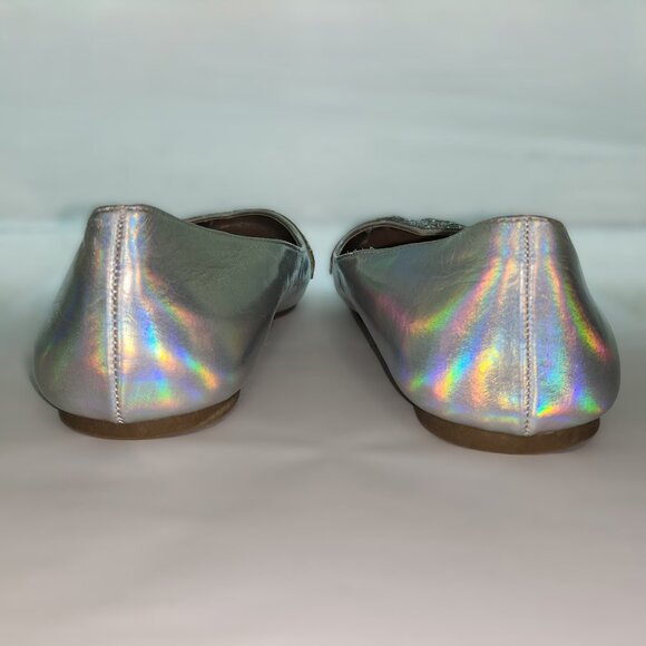 Ladies Silver & Opalescent Glitter Butterfly Flats - Picture 5 of 9